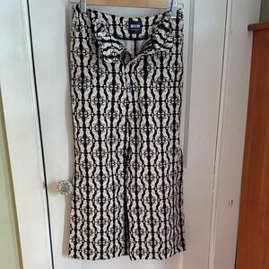 Anthropologie Colette petite black and white ponte cropped pants
